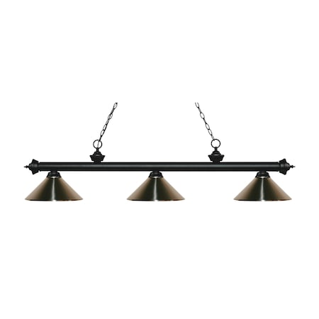 Z-Lite Riviera 3 Light Billiard Light, Matte Black & Brushed Nickel 200-3MB-MBN
